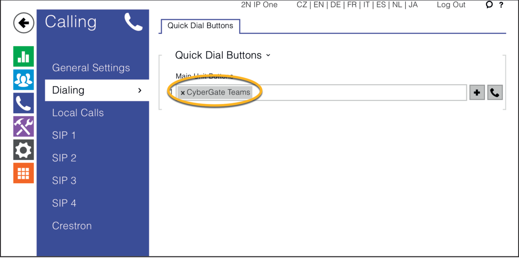 2N Dialing - Assign User to Button