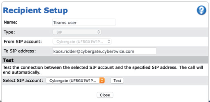 AXIS Recipient Details
