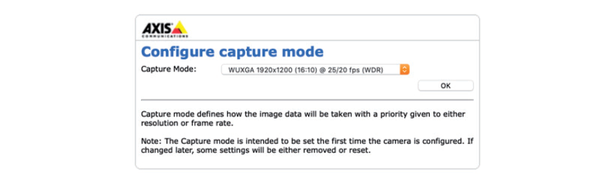 AXIS Capture Mode Selection