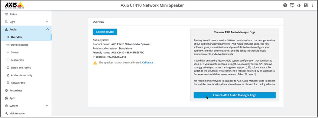 AXIS Audio Manager Edge Launch