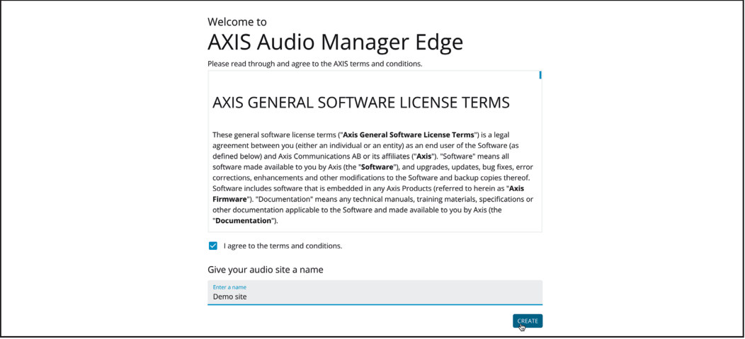 AXIS Audio Manager Edge - Name Site