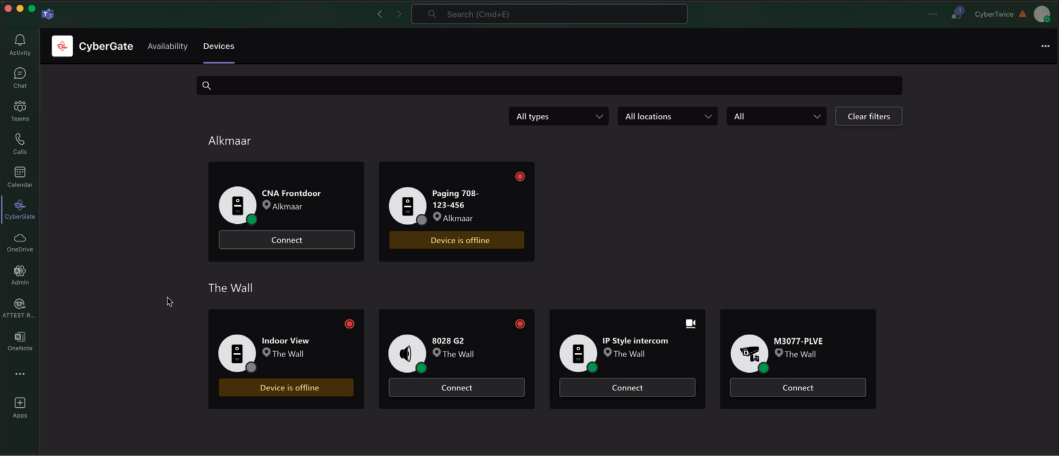 CyberGate App - Devices Tab