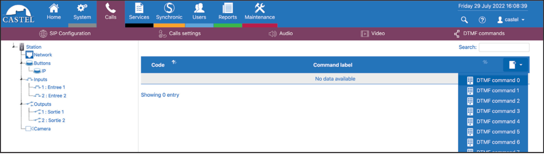 CASTEL Add DTMF Action