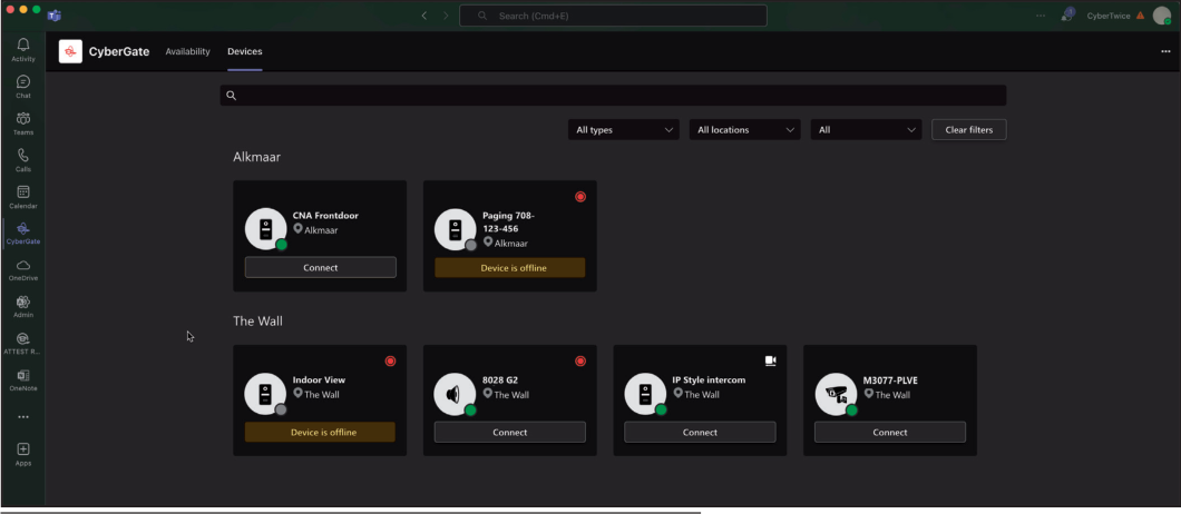 CyberGate App - Devices Tab