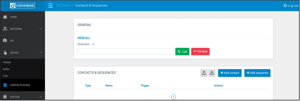 Commend Contacts Menu