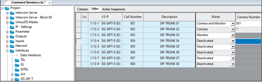VirtuoSIS - Channel Video Settings