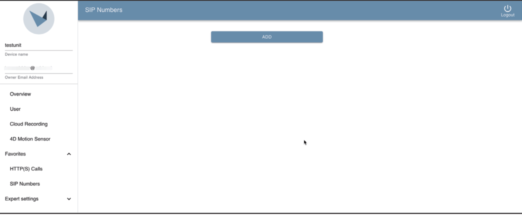 Doorbird SIP Numbers Menu