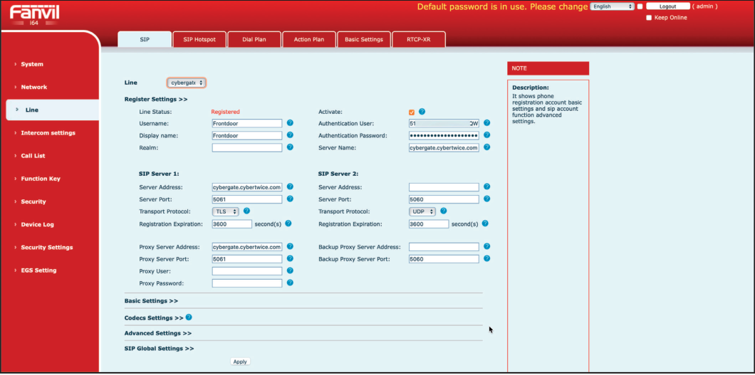 Fanvil TLS Configuration