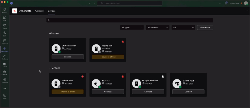 CyberGate App - Devices Tab