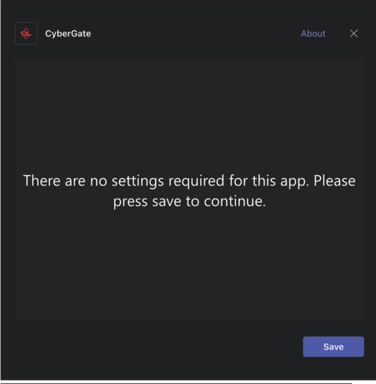 Teams Call - Add CyberGate Dialog