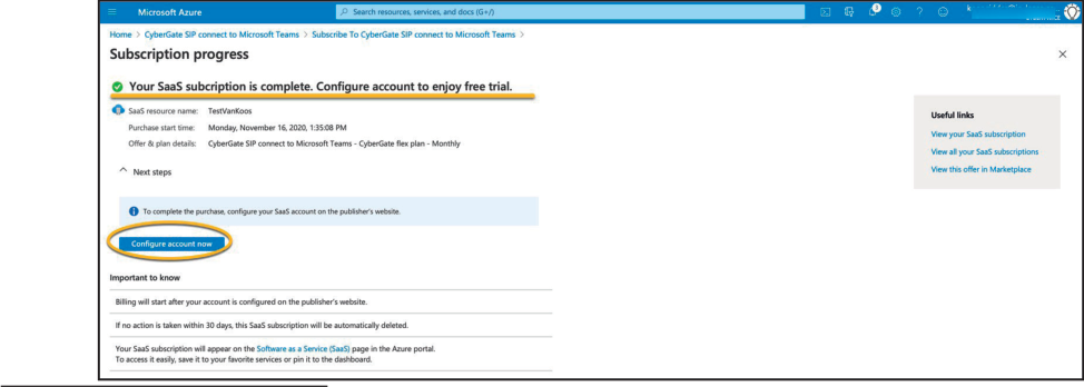 SaaS subscription complete