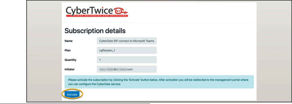 CyberGate Subscription details (Azure)