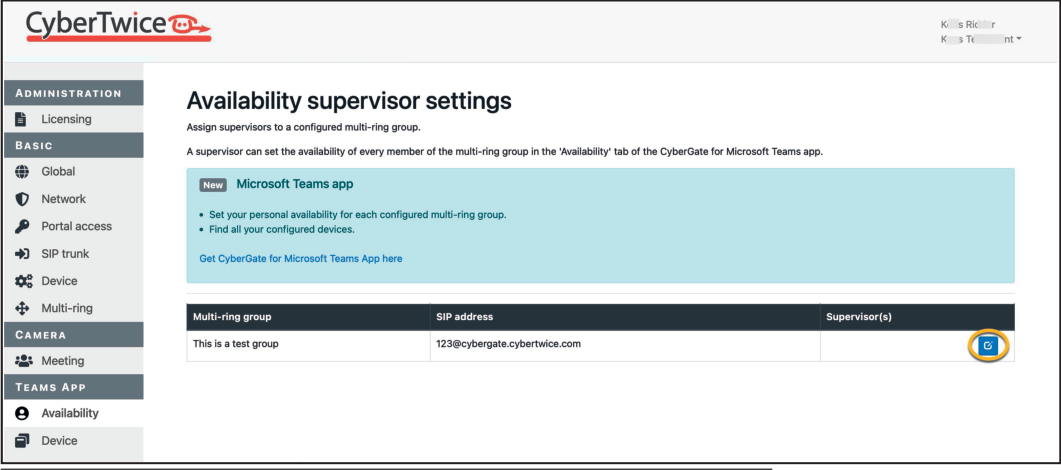 CyberGate Management Portal - Availability (no supervisor)
