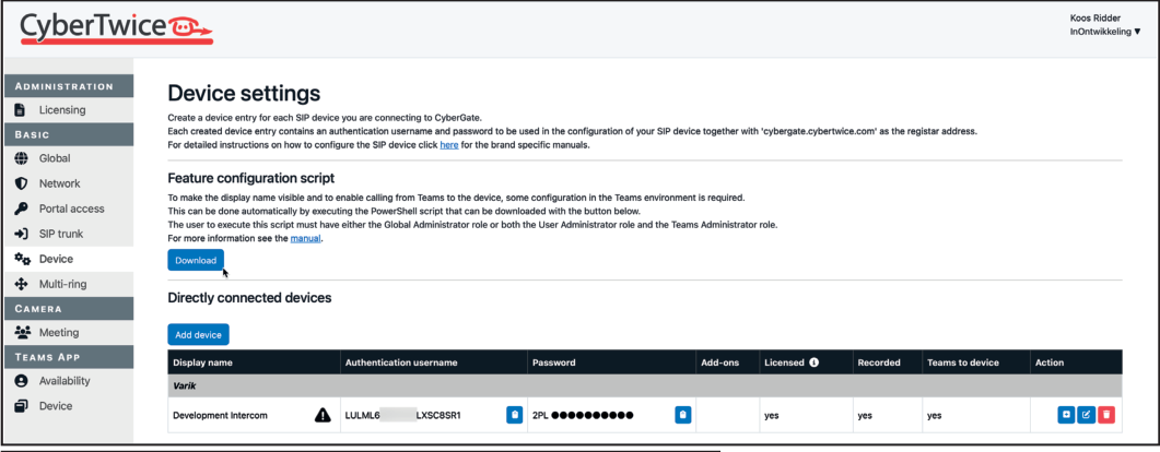 CyberGate Management Portal - Device with default Display name