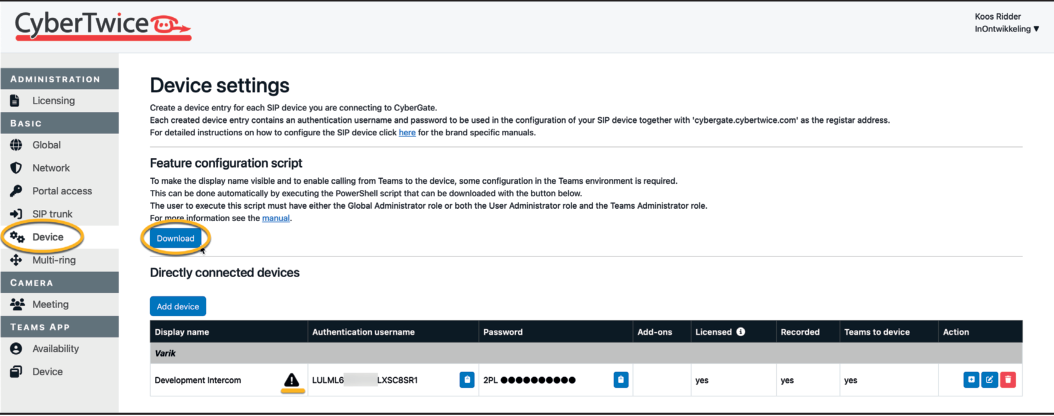 CyberGate Management Portal - Custom Display name