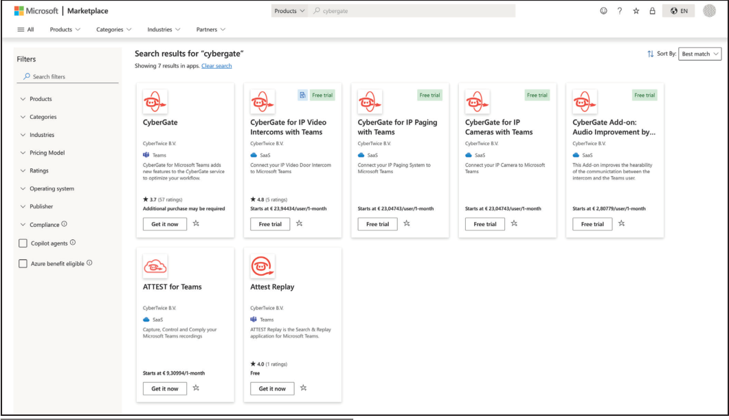 Marketplace search results for 'cybergate'