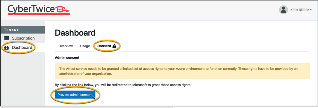 ATTEST Management Portal - Consent tab