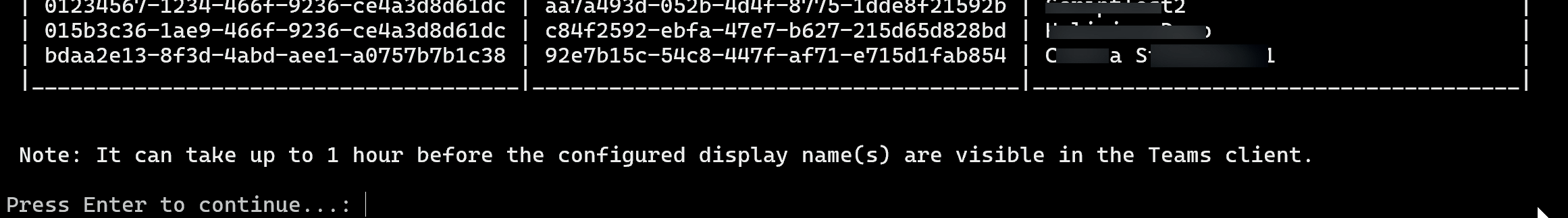 Script successfully done