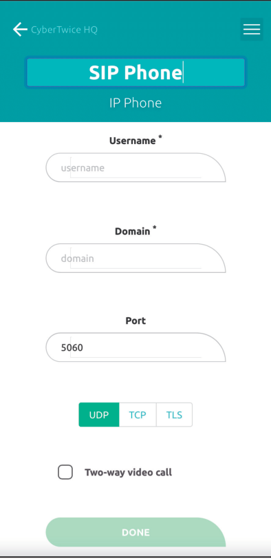 IpDoor IP Phone Configuration