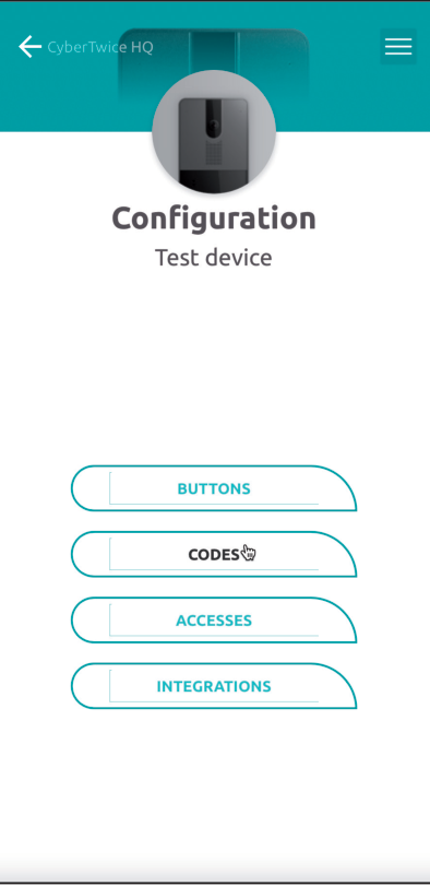 IpDoor Codes Menu - Step 1