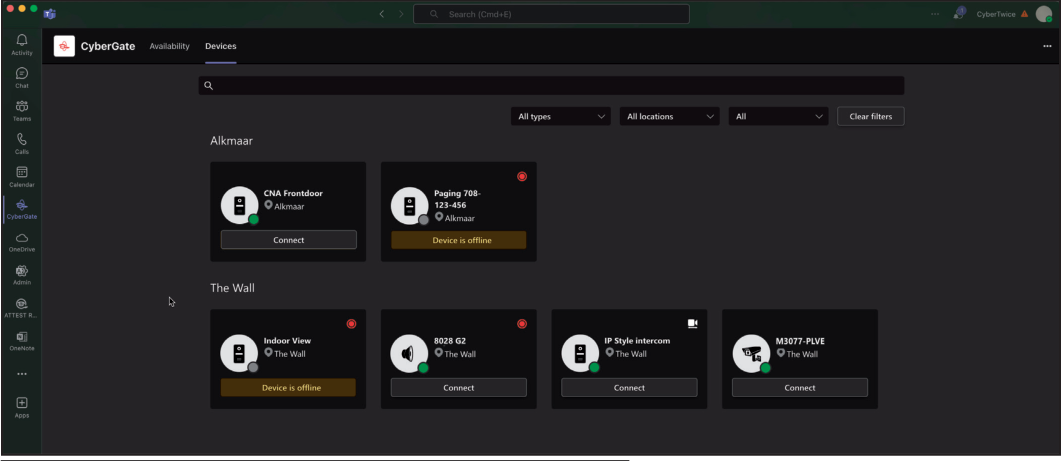 CyberGate App - Devices Tab