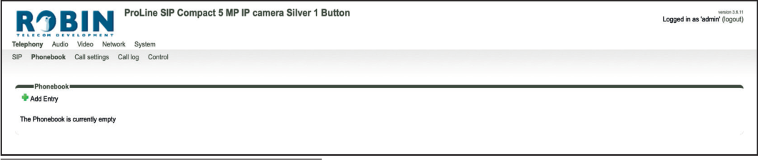 Robin Telephony-Phonebook Menu