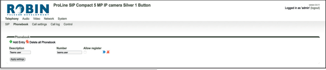 Robin Phonebook Entry Added