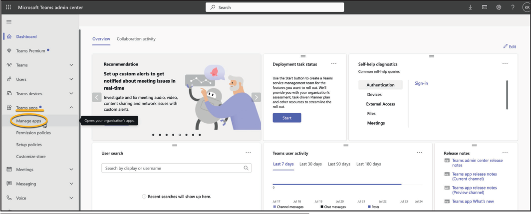 Teams Admin - Manage Apps
