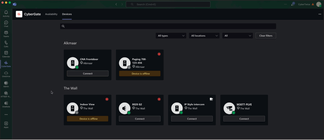 CyberGate App - Devices Tab