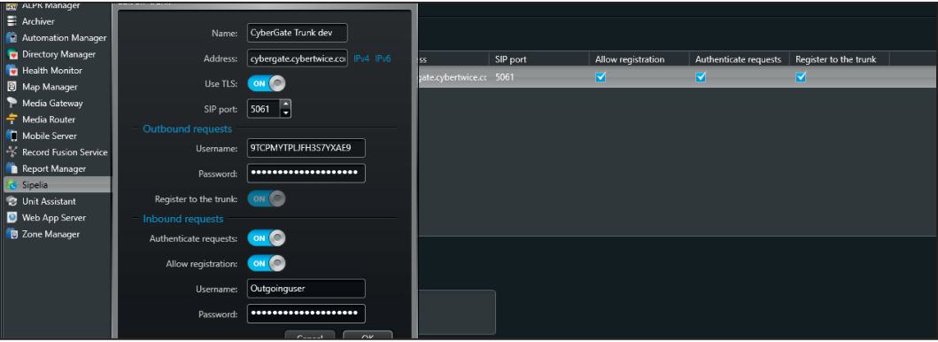 CyberGate Management Portal - Configured Device
