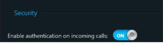 Sipelia - Enable Authentication on Incoming Calls