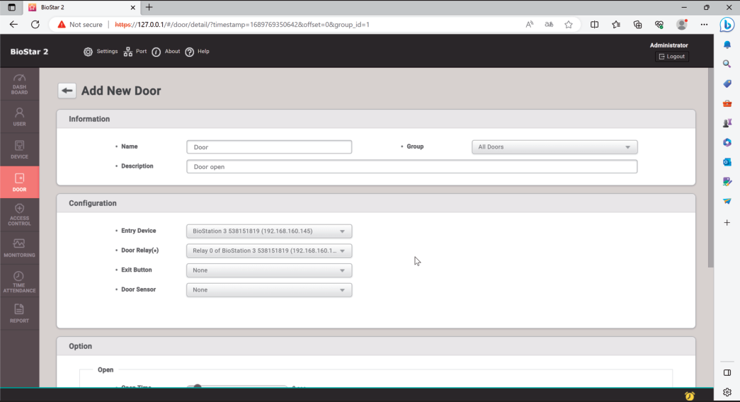 BioStar 2 - Door Configuration
