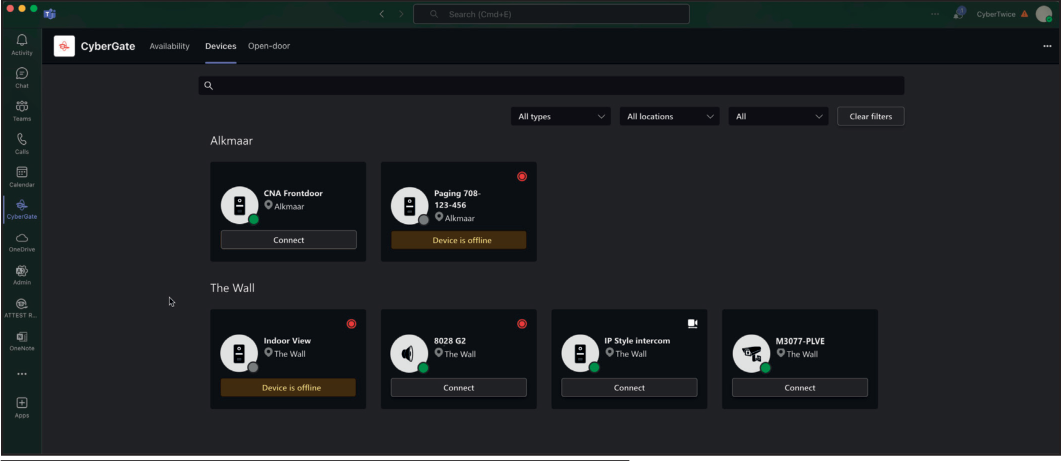 CyberGate App - Devices Tab