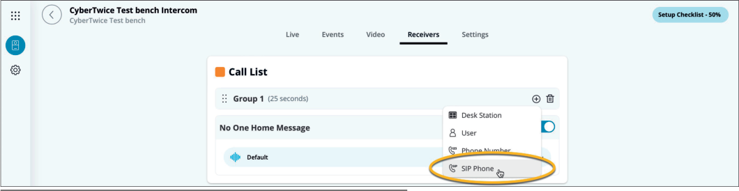 Verkada Add Receiver