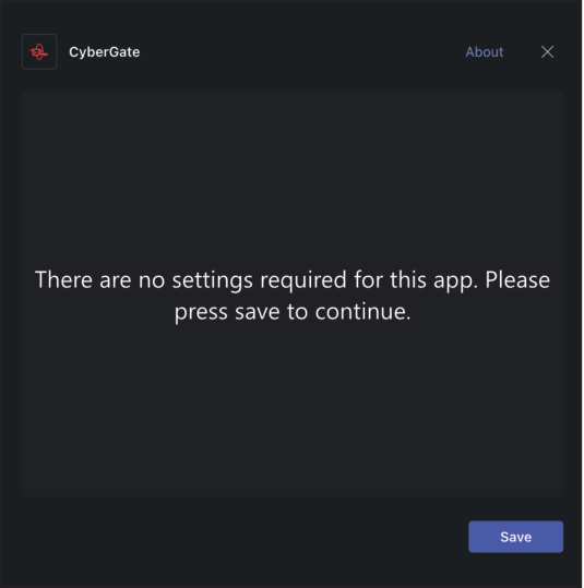 Teams Call - Add CyberGate Dialog